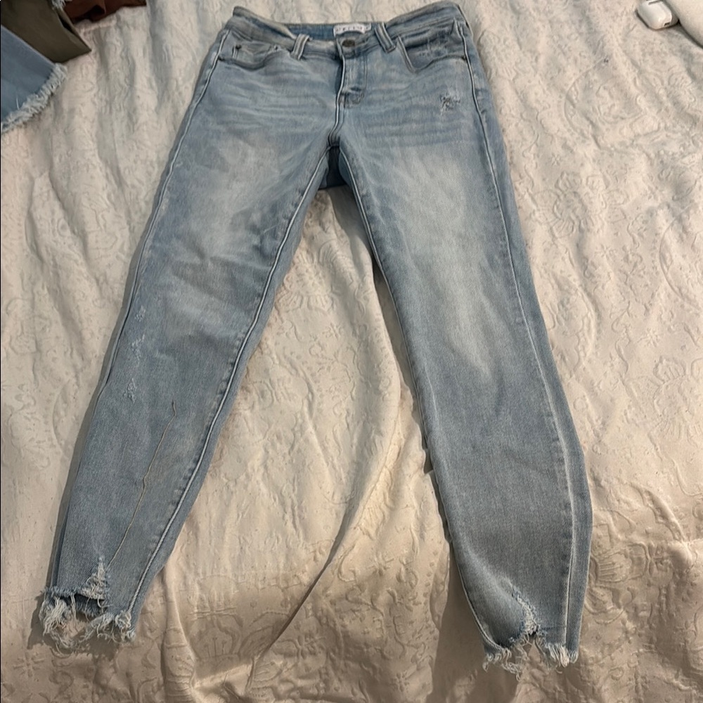 Light Blue Distressed Women's Jeans